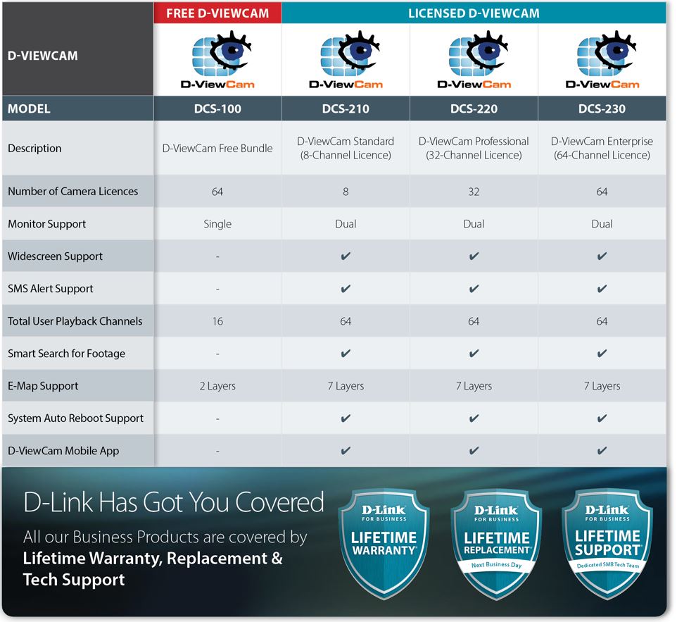 D-ViewCam Standard (8-Channel License)