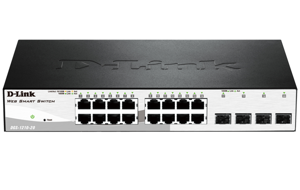 20-Port Gigabit Smart Managed Switch with 20 RJ45 and 4 SFP (Combo) Ports