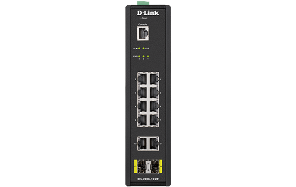 12-Port Gigabit Industrial Smart Managed Switch with 10 1000BASE-T ...