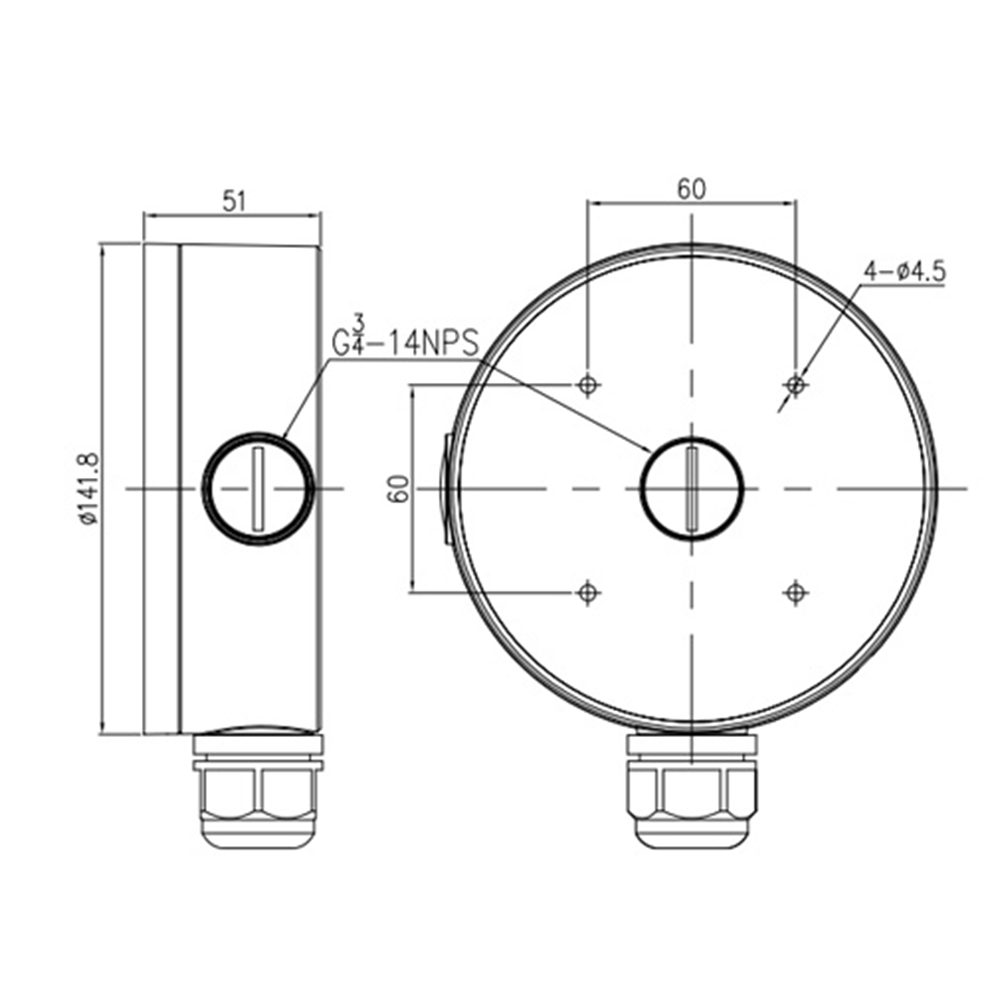 Junction box for cameras
